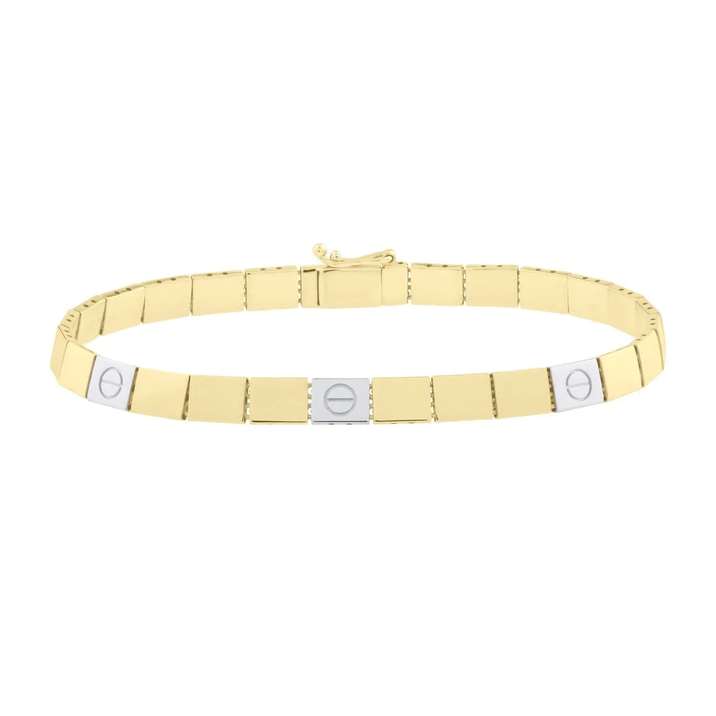Two Tone Nail Head Bracelet in 14K Gold RCJ Bracelets  CELESTIA LUXE JEWELLERS