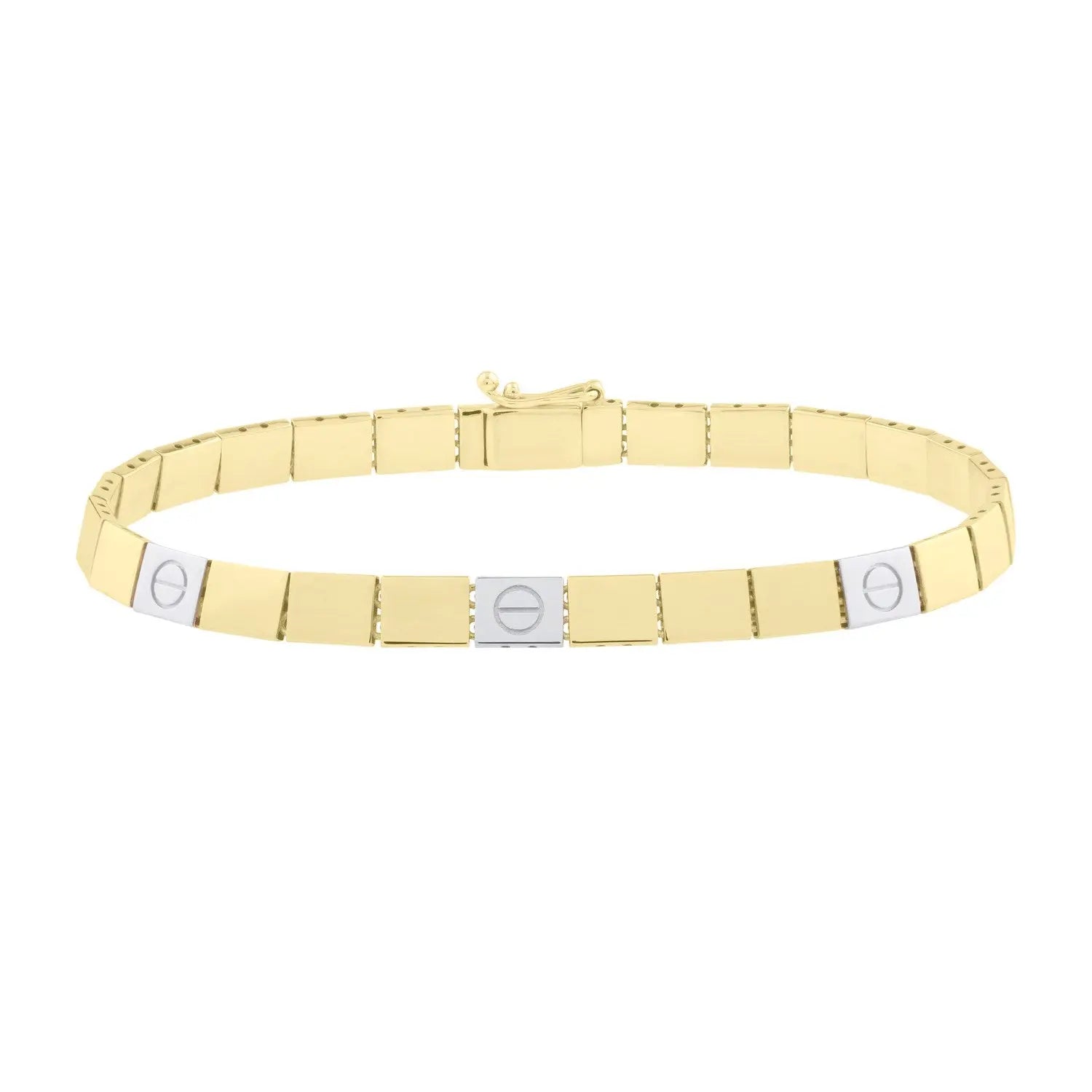 Two Tone Nail Head Bracelet in 14K Gold RCJ Bracelets  CELESTIA LUXE JEWELLERS