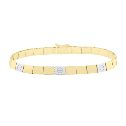 Two Tone Nail Head Bracelet in 14K Gold RCJ Bracelets  CELESTIA LUXE JEWELLERS