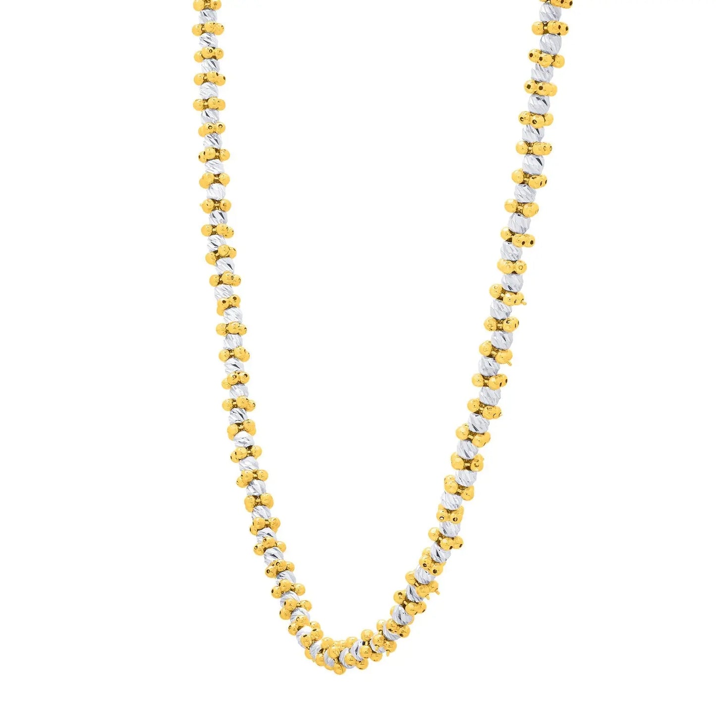 Two Tone Pallina Bead Necklace in 14K Gold RCJ Necklaces  CELESTIA LUXE JEWELLERS