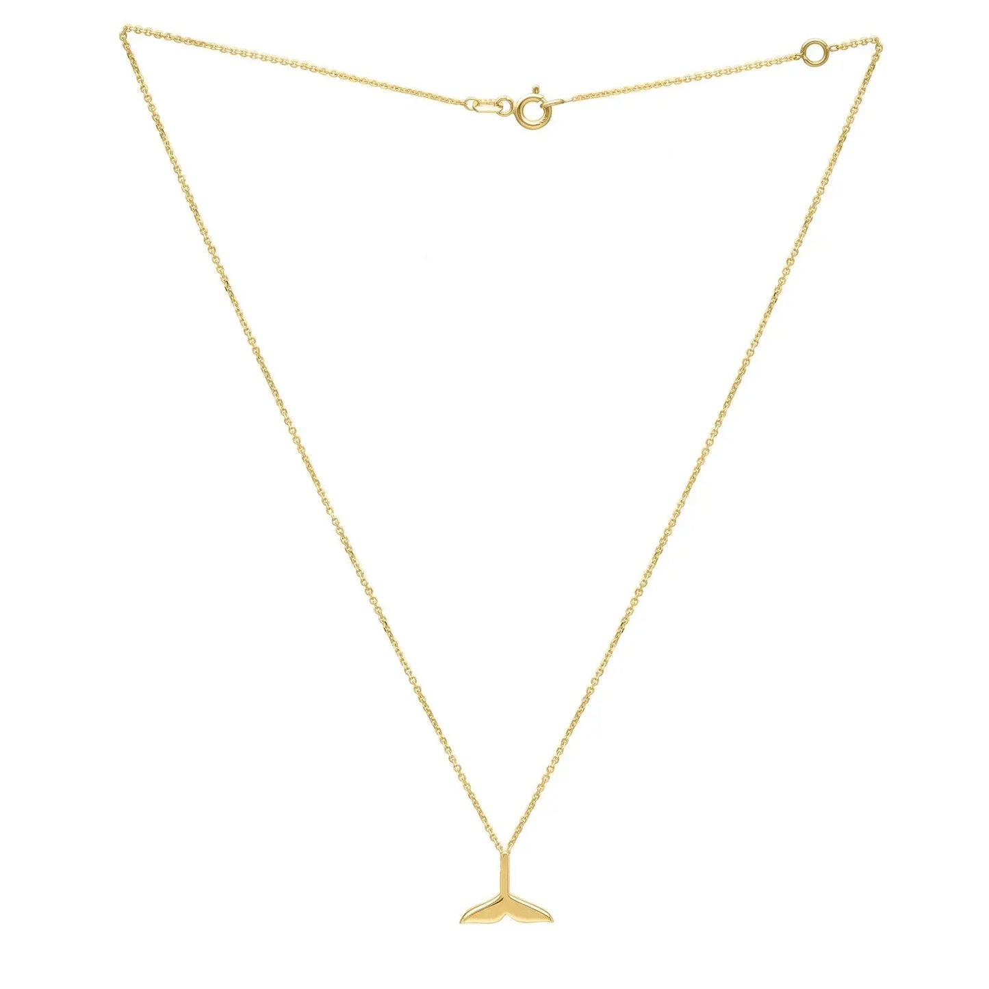 Whale Tail Necklace in 14K Yellow Gold RCJ Necklaces  CELESTIA LUXE JEWELLERS