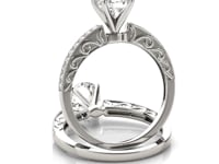 Baroque Éclat Engagement Ring — 14K White Gold, 1 1/8 cttw — CELESTIALUXEJEWELLERS