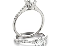 14k White Gold Single Row Scalloped Set Diamond Engagement Ring (1 1/8 cttw) — CELESTIALUXEJEWELLERS
