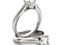 14k White Gold Cathedral Design Solitaire Diamond Engagement Ring (1 cttw) — CELESTIALUXEJEWELLERS