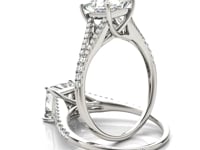14k White Gold Princess Cut Split Shank Diamond Engagement Ring (1 1/8 cttw) — CELESTIALUXEJEWELLERS