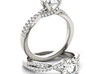 14k White Gold Fancy Prong Split Shank Diamond Engagement Ring (1 1/4 cttw) — CELESTIA LUXE JEWELLERS video