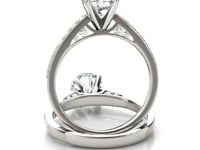 14k White Gold Single Row Prong Set Diamond Engagement Ring (1 3/8 cttw) — CELESTIALUXEJEWELLERS