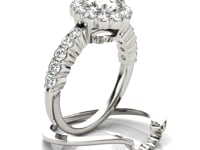 14k White Gold Round Floral Motif Diamond Engagement Ring (1 5/8 cttw) — CELESTIALUXEJEWELLERS