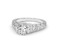 14k White Gold Diamond Engagement Ring With Single Row Band (1 3/4 cttw) — CELESTIALUXEJEWELLERS