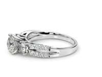 14k White Gold Split Shank 3 Stone Round Diamond Engagement Ring (2 cttw) — CELESTIALUXEJEWELLERS