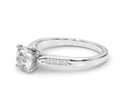 14k White Gold Single Row Diamond Engagement Ring (1 cttw) — CELESTIA LUXE JEWELLERS video