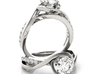 14k White Gold Split Band Round Bypass Diamond Engagement Ring (1 1/8 cttw) — CELESTIA LUXE JEWELLERS video