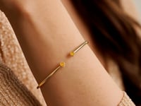 Citrine Éclat Cuff Bangle — 14K Yellow Gold, 2.00 mm