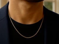 Sterling Silver Yellow Gold Plated Round Box Chain